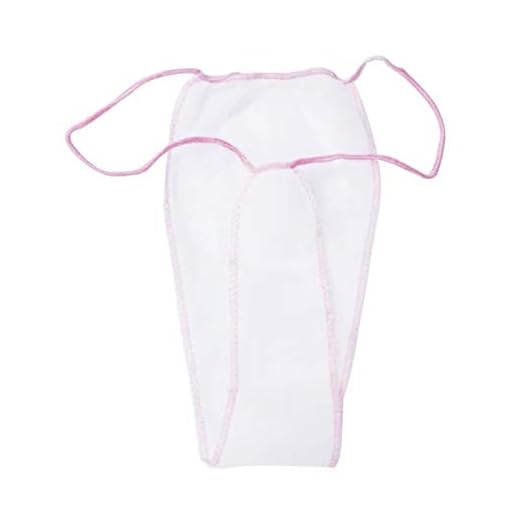 Paquete de 100 bragas de tanga desechables, ropa interior de bikini para mujer, para spa, bronceado en aerosol, salón (blanco)