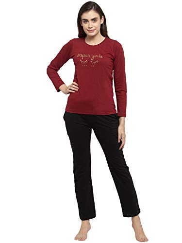 Image of Claura Women Cotton Solid Top & Pyjama Set