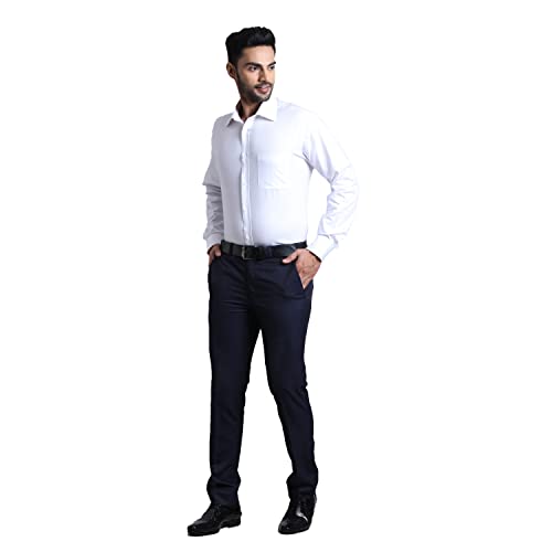 Image of Park Avenue Men's Pure Cotton Structure Pattern Luxus Fit Narrow Collar Full Sleeve Formal Shirt