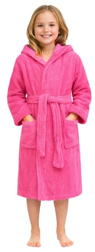 Peignoir tissu éponge 100% coton avec col châle et capuche pour fille et garçon