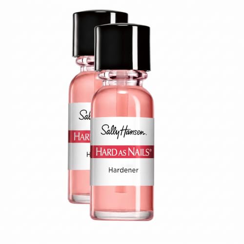Sally Hansen Hard As Nails Nail Strengthener, Natural Tint | Pack of 2 | Rosy Tint | Base Coat | 0.45 Fluid Ounces