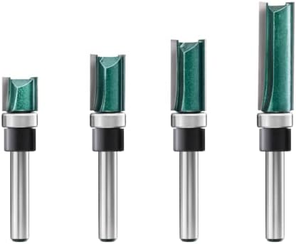 Pattern Flush Trim Router Bits 1/4 Shank, Bottom Bearing Pattern Router bit Set, 1/4 Flush Trim Cut Router Bits, Handy, Durable & Sharp for Home DIY