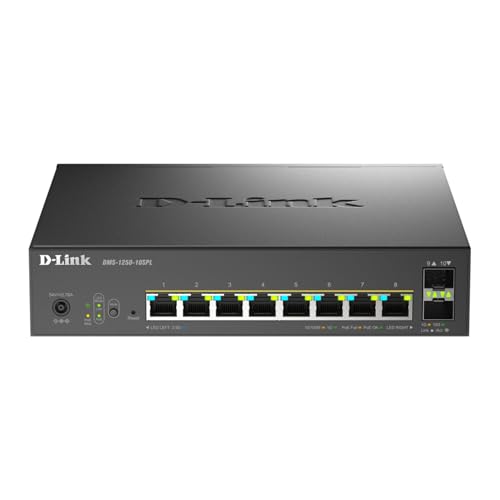 Image of D-Link 10-Port Multi-Gigabit Smart Managed PoE Switch with 2 x 10G SFP+ 8 x 2.5G PoE Ports (DMS-1250-10SPL)