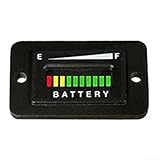  Besshepplo Golf Cart Battery Meter Batterys Capacity Voltage Indicator Gauge LED Battery Status Monitor for Golf Cart Clubs Cars Electric Vehicle Power Level Monitoring