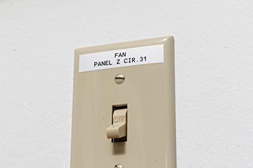 Image of Brady Authentic (M21-375-595-WT) All-Weather Vinyl Label for Indoor /Outdoor ID, Lab and Equipment Labeling, Black on White- For M210, M210-LAB, M211, BMP21-PLUS and BMP21-LAB Printers, .375 inch 21' L