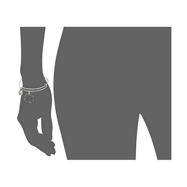 Alex and Ani A17EB28RS Four Leaf Clover IV Rafaelian Silver Bangle Bracelet