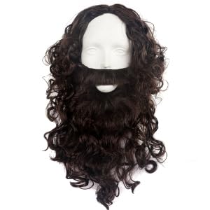 MCJC Biblical Costume Long Brown Wig and Beard Set Synthetic Hair Costume Accessory for Biblical Religious Theater, Role Play, Halloween - Image 4