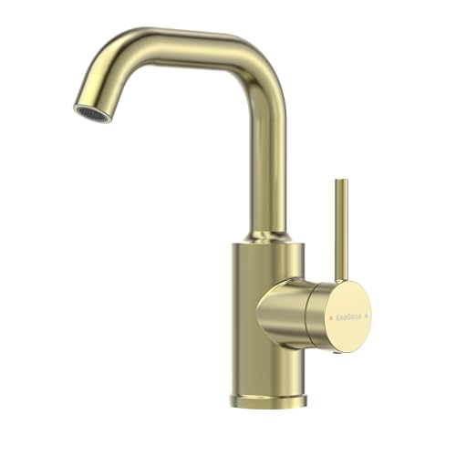 KeeGone Waschbeckenarmatur 360° drehbar Edelstahl-Wasserhahn bad mit Warm-...