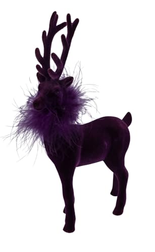 Miss Lovely Deko Hirsch lila/aubergine – Weihnachtsdeko 28,5 cm...
