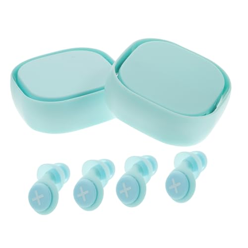 FOMIYES 2個セット 女の子用ノイズキャンセリング耳栓 のそみ earbuds 飛行機の耳栓 耳栓を遮る音 アンチノイズ睡眠用耳栓 ノイズリダクション耳栓 ナノシリカゲル Sky-blue