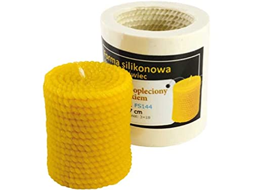 STAMPO in silicone per candela a CILINDRO con CORDA INTRECCIATA