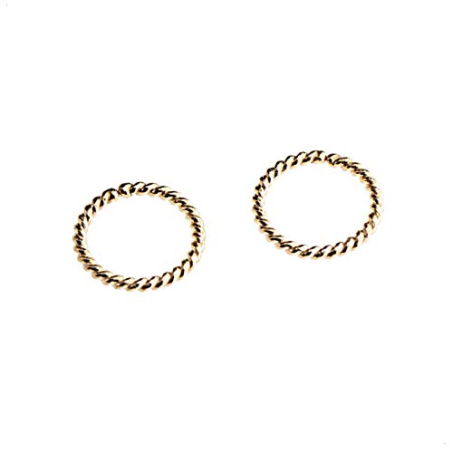 6mm Tiny Hoops Twisted 14K Gold Filled Wire Thin 20 Gauge Piercing Cartilage Tragus Endless Hoops