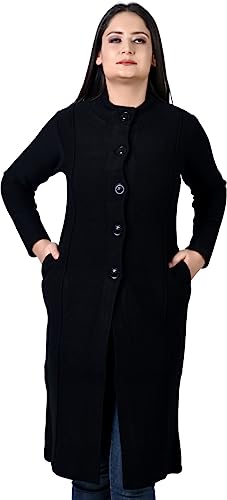 Image of TWENTY ME Winter Wear Casual Acrylic Wool Full Sleeve with Pockets Women's Extra Long Cardigans (4328)