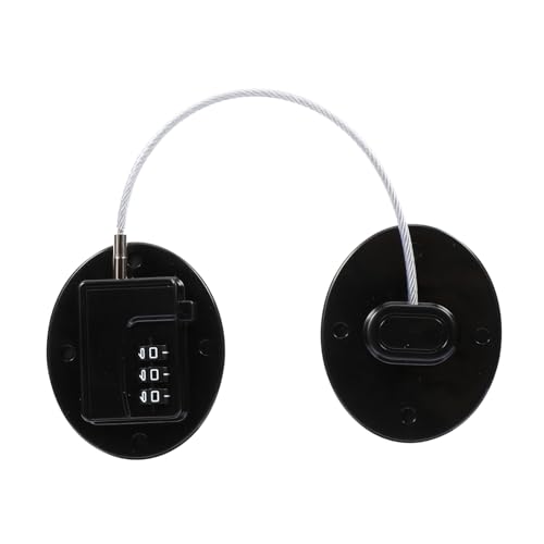 Hohopeti Cerradura de para Puertas y Seguro Infantil sin Taladro Adhesivo Protección para Armarios y Neveras Fácil Instalación Color Negro Ovalado