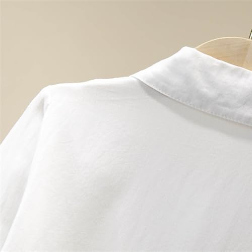 Girls Ruffle Button Down Shirt Pearl Decor Long Sleeve Lapel Collar Blouse with Bowknot School Uniform Tops for 3-13 Years3