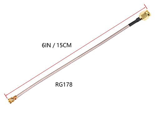 Image of 2PCS U.F.L1 to SMA Male Low Loss Coaxial Cable 6 inch /15CM U.F.L1 RG178 Coaxial Pigtail Cable for Wireless Routers Mini PCIE Network Cards PCI Wi-Fi WAN Repeater