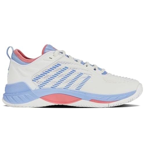 K-Swiss Women's Hypercourt Supreme 2 Tennis Shoe 5.5 Bright White/Open Air/Strawberry Ice