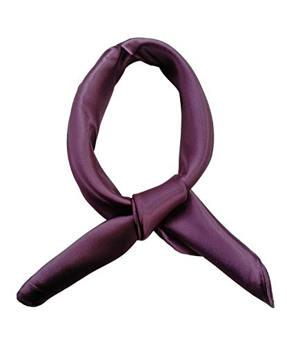 Women’s Solid Color Square Scarf Neckerchief (Grape)