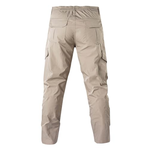 Mens Cargo Work Pants Relaxed Fit Waterproof Outdoor Hiking Tactical Trouser Ripstop Straight Leg Pants Multi Pockets4
