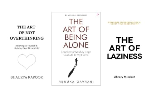 Image of The Art of Not Overthinking + The Art of Being Alone + The Art of Laziness | Self-Help Book Combo Set | 3 Books | Overcome Overthinking, Loneliness & Procrastination (Paperback)