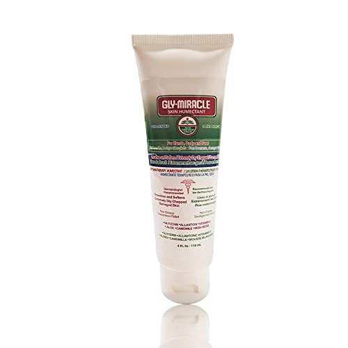 GLY MIRACLE Skin Humectant Body Skin Lotion 4 oz Tube Deep, Nourishing Hydration for Dry, Cracked, Irritated Skin; Hands, Cuticles, Body, Face, Feet, Non- Greasy; UNSCENTED