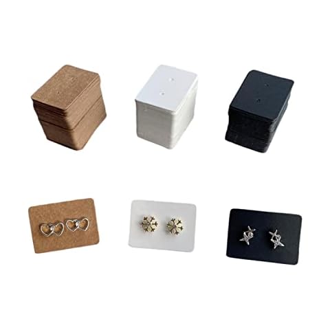 Muluo 300 Pcs Earring Display Cards Earrings Tags, for DIY Earrings Jewelry Display Ear Stud Earring Card, Multicolor 1" x 1.4" Cover