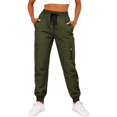 Pantalones de forro polar para mujer que evitan el frío con bolsillos sueltos