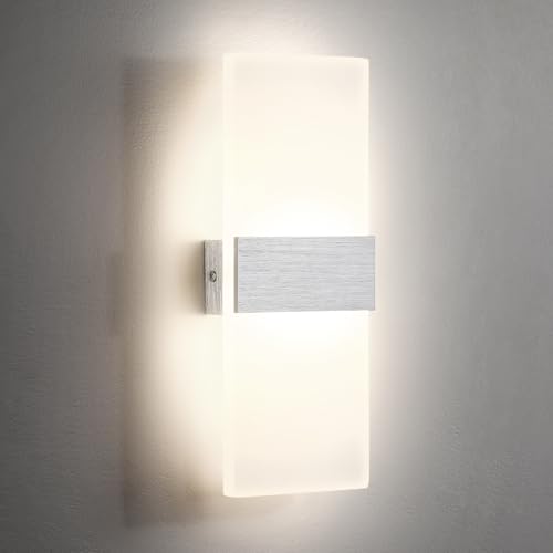 Lightsjoy 12W LED Wandleuchte Innen Moderne Wandlampe up and down kabellose Flur Belechtung für Schlafzimmer Korridor Wohnzimmer Treppe usw Natürliches Weiß
