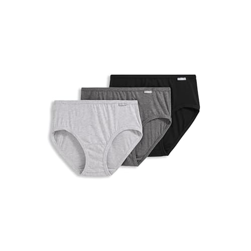 Jockey Women's Underwear Elance Hipster - 3 Pack, Grey Heather/Charcoal Heather/Black, 7