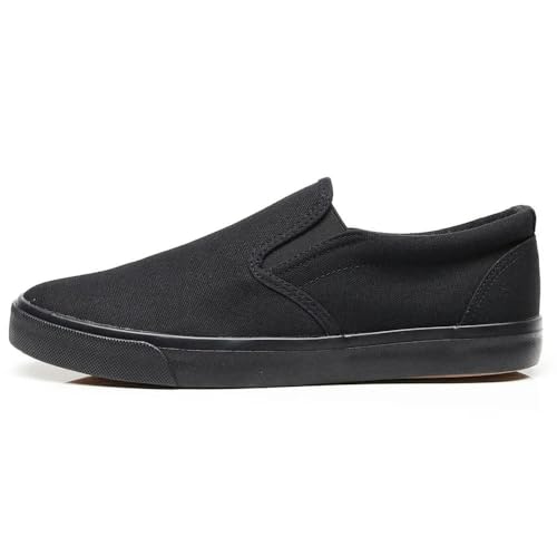 ZBDP - Zapatillas deportivas de lona roja para hombre, transpirables, informales, para estudiantes, para hombre y mujer, Completamente negro., 41 1/3 EU