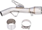 Aramox Auspuff Mittelrohr Motorrad, 304 Edelstahl Hitzebeständiges Mittleres Verbindungsrohr Ersatz für Z900 2017-2021