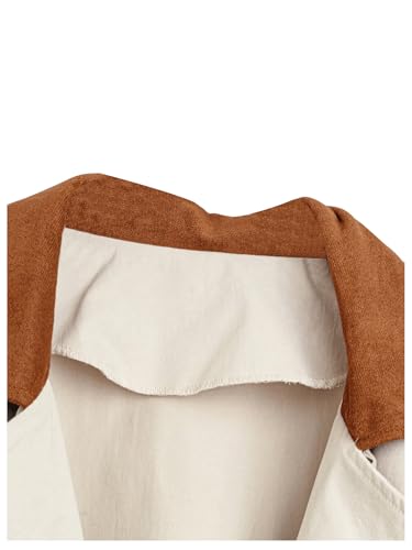 SOLY HUX Women's Plus Size Trench Coat Color Block Double Breasted Belted Overcoat Windbreaker Outerwear3