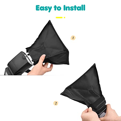 Andoer Mini Universal Camera Flash 17 x 15 cm / 6.7 x 6 Inch Softbox Speedlite Diffuser Foldable with Carry Bag Replacement for Canon Nikon Sony Godox Yongnuo On-Camera Flash