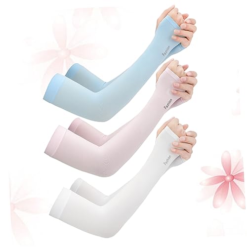HANABASS Uv Blocking Cooling Arm Sleeves 3 Pack Sun Protection Sleeves Men Women Padded Guards