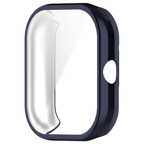 LICHIFIT Redmi Watch4用保護ケース カバー TPU+強化ガラスフィルム 一体化 スマートウォッチカバー 脱着簡単 耐衝撃 傷防止軽量 充電対応 おしゃれ(ミッドナイトブルー)