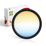 ASD 7 Inch LED Flush Mount Ceiling Light Fixture - Matte Black 15W 2700K-6000K Adjustable Bright Dimmable Low Profile Kitchen, Bathroom, Hallway, Closet LED Lights - ETL