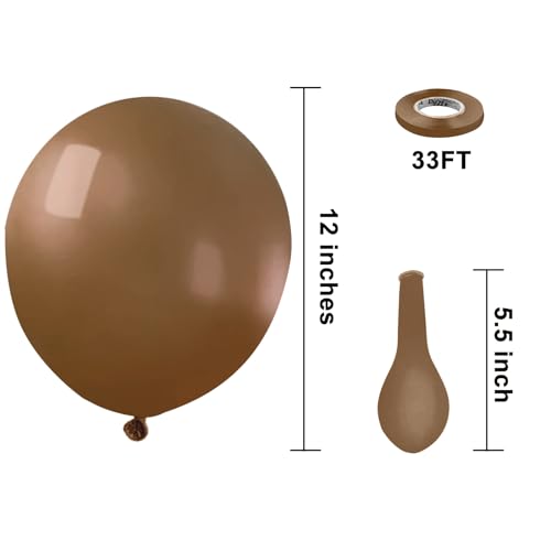 Image of KBZVNAF Brown Latex Party Balloons 50 Pack 12 inch