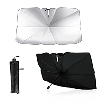 Graplan Sonnenschutz Auto Frontscheibe 140 x 80 cm, 2025 Upgrade 10-Knochen-Faltstruktur Windschutzscheibe Sonnenschutz, Faltbar UV-Schutz Sommer Sonnenschirm mit Sonnenschirmhülle für SUV/PKW/LKW