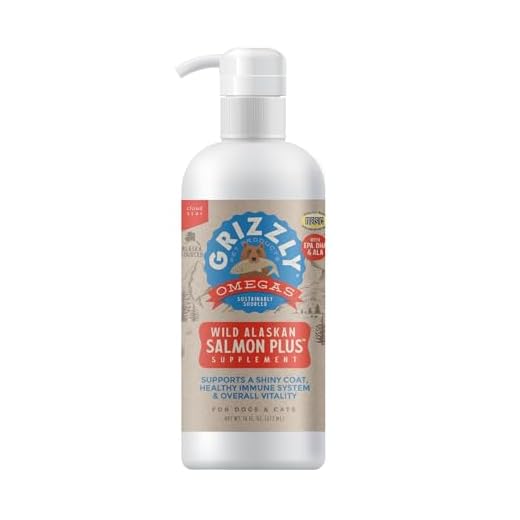 Grizzly Wild Alaskan Salmon Oil Dog Food Supplement Omega 3 Fatty Acids, 16 oz