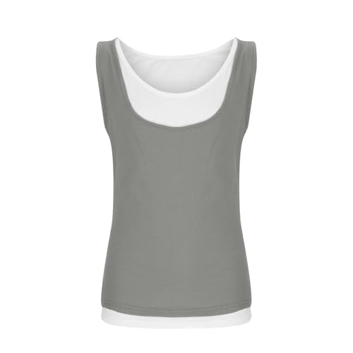 Girls Cotton Linen Summer Tank Tops Fake-Two Pieces Cute Sleeveless Crew Neck Tunic Tee Shirts for 5-14 Years4