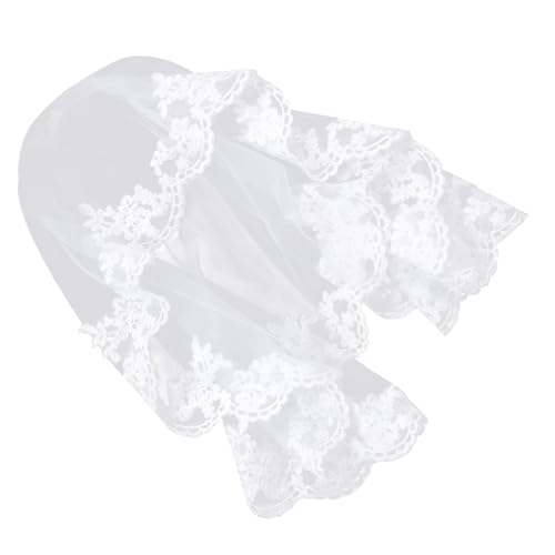 Gogogmee Boys and Girls Short Veil Bridal Head Coverings White Lace Veil for First Communion Lightweight Breathable