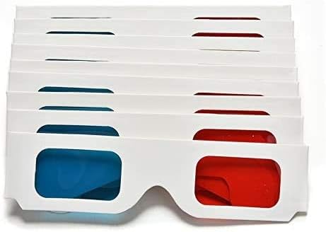 10 x 3D Glasses Red/Blue Cyan Paper Card 3D Anaglyph Glasses