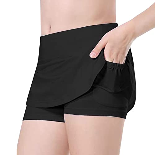 Girls Flowy Athletic Skirt Dolphin Shorts Spandex Liner Preppy Tennis Dress Running Fitness Yoga Skirt Pants4