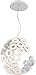 Eurofase 28182-016 Glendale Frosted/White Rings Orb LED Pendant Light, 35-Light 84 Total Watts, 22"H x 20"Dia, White