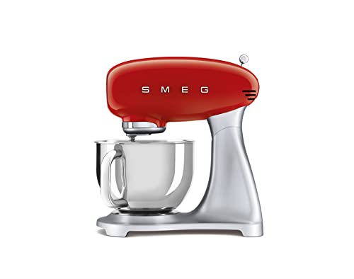 SMEG Stand Mixer and Pasta Roller/Cutter Set, Red