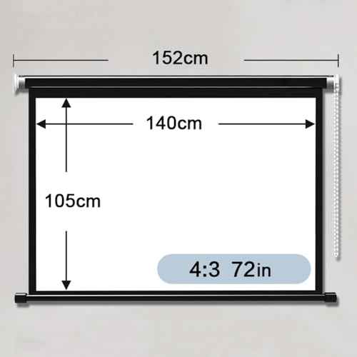 Pantalla de proyección manual retráctil 72 pulgadas 4:3 miniatura 6
