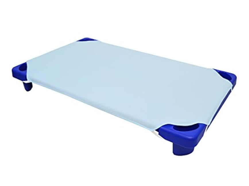 American Baby Company 100% Natural Cotton Percale Cot Sheet for Daycare Standard Size 23 x 51 - Soft & Breathable Cot Sheet for Daycare and Preschool, Blue