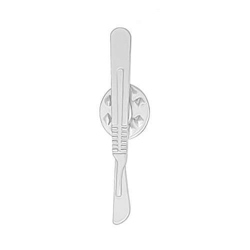 MANZHEN Medical Scalpel Brooch Lapel Pins Jewelry Gift for Surgeon Doctor Nurse (Silver-2)