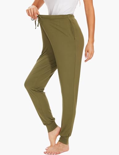 Image of GYS Women's Pajama Pants - Viscose Made from Bamboo, Joggers Pants with Pockets Comfy Lounge Sleep Pants Pj Bottoms
