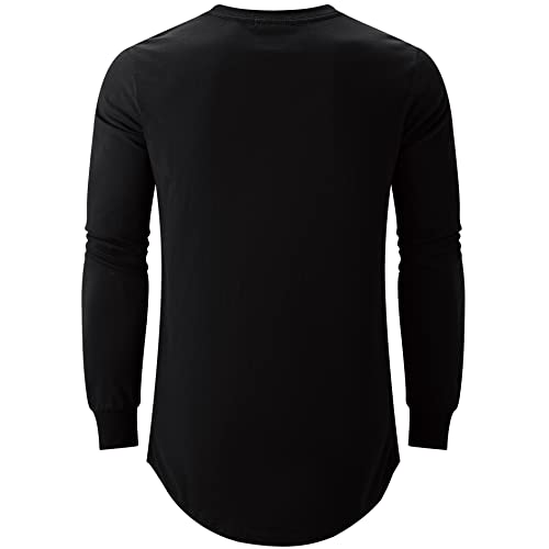 Image of KLIEGOU Men's 100% Cotton Longline T-Shirt, Pre-Shrunk Soft